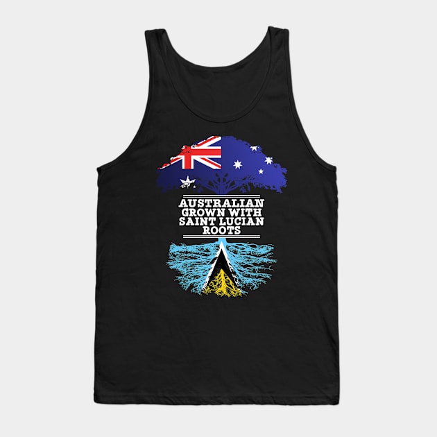 Australian Grown With Saint Lucian Roots - Gift for Saint Lucian With Roots From Saint Lucia Tank Top by Country Flags